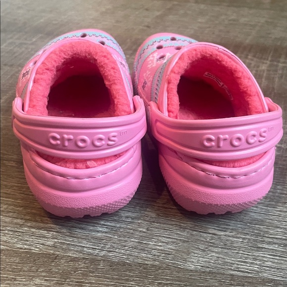 Crocs Kids' Classic Printed Lined Holiday Sweater Clogs Little Girls Size 5 - Picture 4 of 7